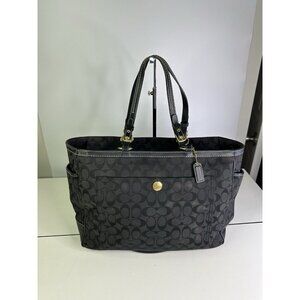 Coach Oversized Shoulder Bag Diaper Bag Brown Model 10841 Black
